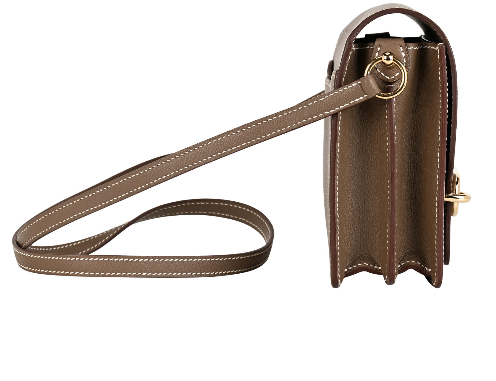Roulis Shoulder Bag In Evercolor Etoupe, &pound;5,500, Handbags, Taupe, Leather, Side view